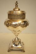 Continental silver plated bowl & cover Height 37 c
