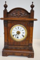 Oak cased mantle clock Fattorini & sons 8 day move