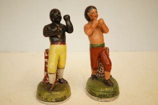 2 Reproduction Staffordshire figures 'Boxers' Heig