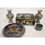 Good quality cloisonne lidded box together with 2
