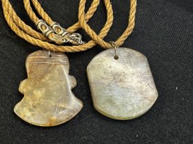 2 Jade pendants