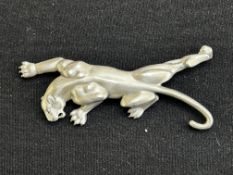 Pewter brooch of a jaguar signed JJ dated 1986 11