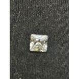 5ct moissanite princess cut stone with coa & GRA c