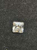 5ct moissanite princess cut stone with coa & GRA c