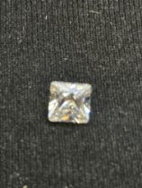 5ct moissanite princess cut stone with coa & GRA c