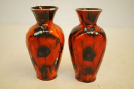 Pair of early Anita Harris vases with early back s
