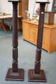 Pair of Victorian torchiere's Height 138cm