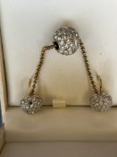 Silver gilt & crystal ball necklace set