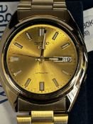 Seiko 5 day/date automatic wristwatch with box & p