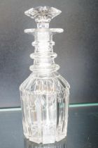 Georgian 3 ring decanter, not original stopper