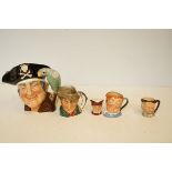 Collection of toby jugs, 4 Royal Doulton & 1 other