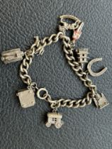 Silver charm bracelet - 9 charms