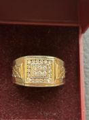 Gents silver gilt signet ring