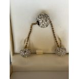 Silver gilt & crystal ball necklace set
