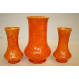 3x Royal Lancastrian vases - 1 with chip to lip (s