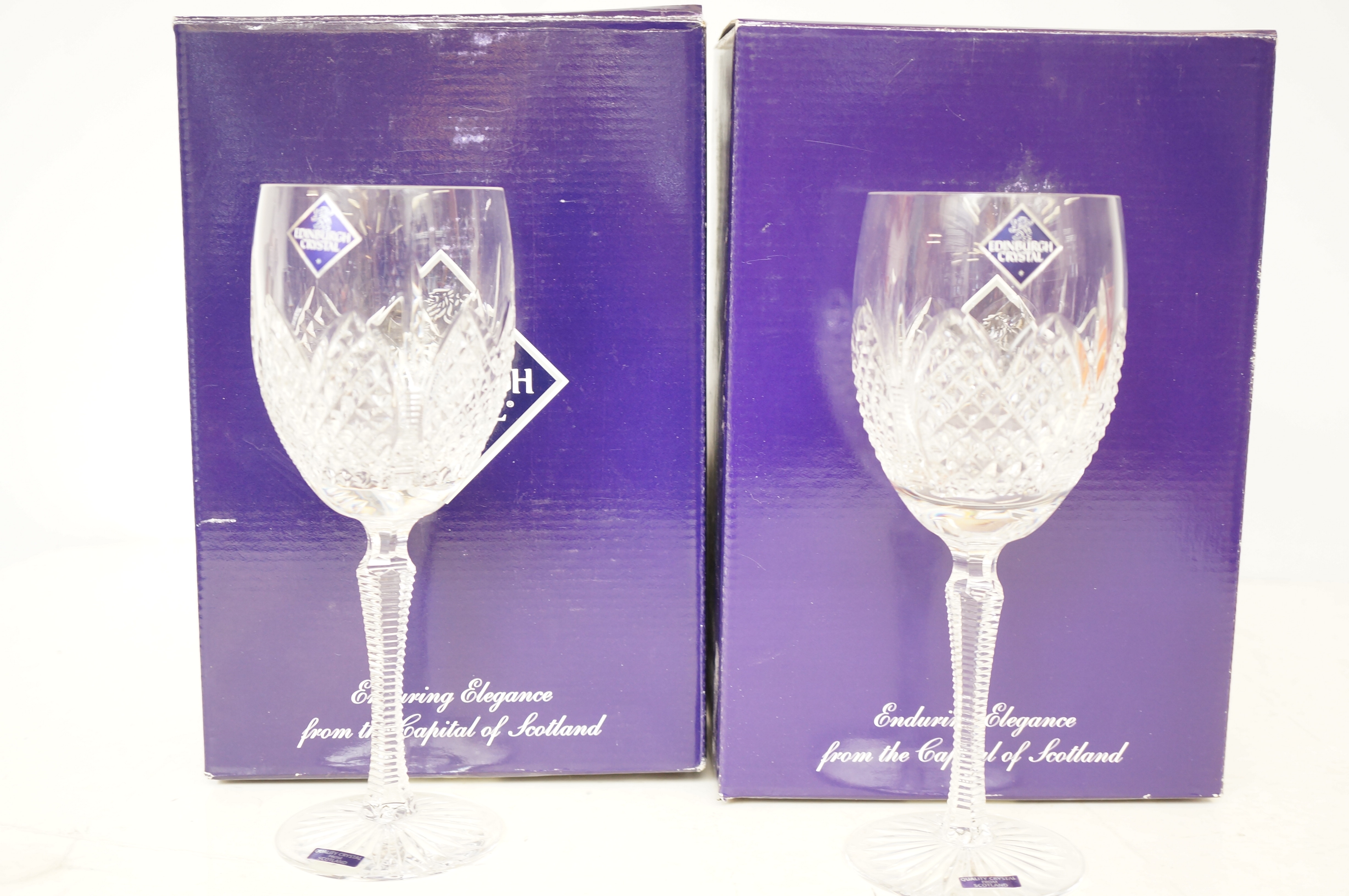 4x Edinburgh crystal wine glasses Height 22 cm