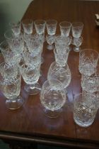 Collection of Royal Brierley crystal glasses