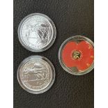 2x 999 fine silver 2 pound britannia coins togethe