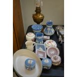 Collection of Wedgwood to include an oil lamp