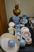 Collection of Wedgwood to include an oil lamp
