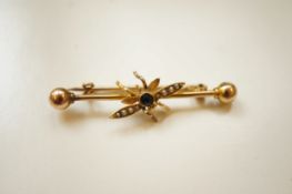 Tested 9ct gold spider brooch