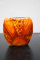 Anita Harris small vase deco sun rays signed in go