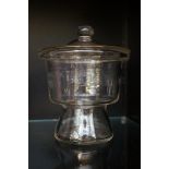 Victorian glass lidded chemist jar