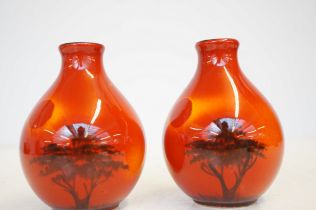 Pair of poole pottery vases Height 14 cm