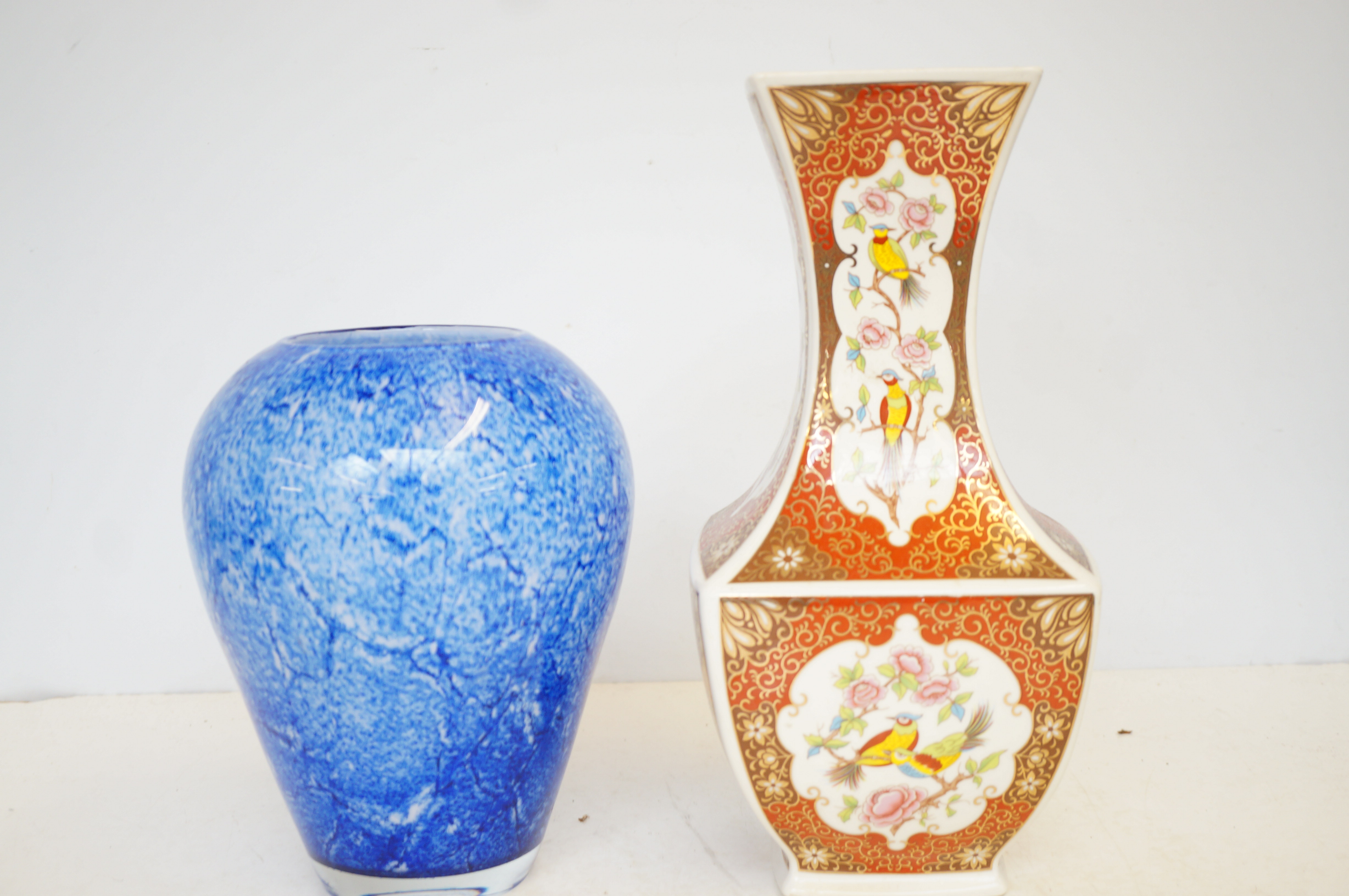 Art glass vase & oriental style vase