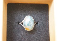 Boxed blue john mine ring