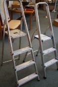 2x Aluminium step ladders