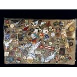 Large collection of vintage pin badges