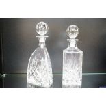 2 Good quality cut crystal decanters