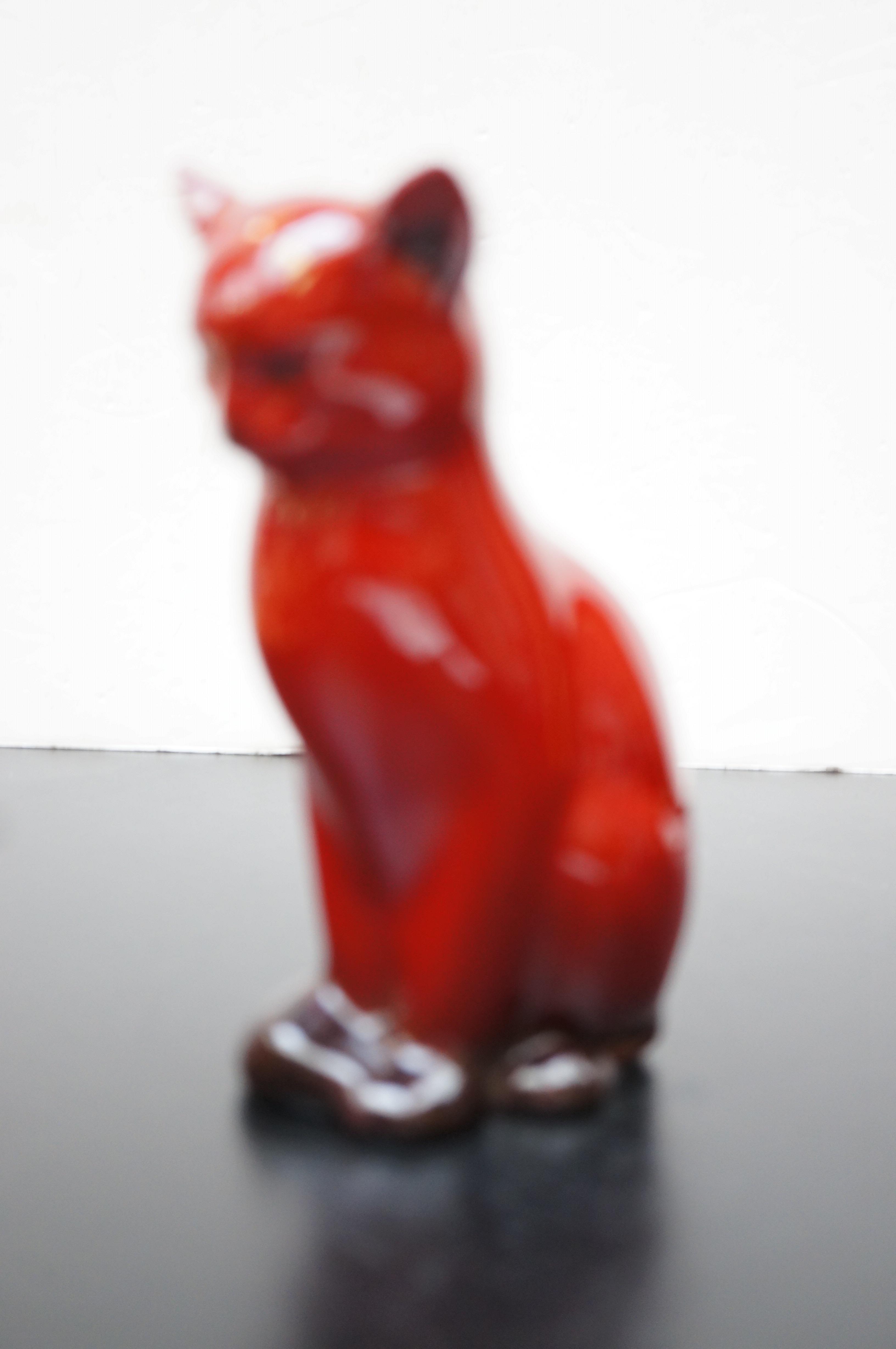 Royal Doulton flambe cat