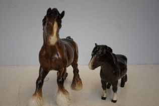 Large Beswick horse & 1 other