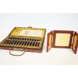 Cased oriental abacus & Cased 24k oriental souveni