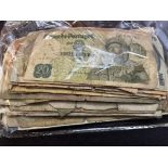 Large collection of vintage world bank notes