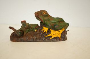Cast iron frog money box