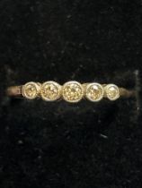 18ct Gold ring set with 5 diamonds Size K 2g