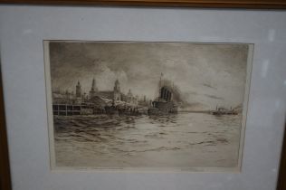 Early signed print of the Lusitania