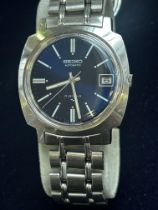 Seiko automatic blue dial wristwatch, date app at