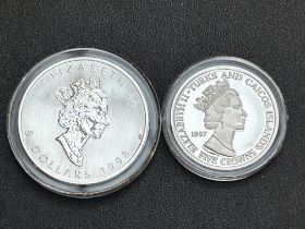 1oz 5 dollar fine silver coin & lady of the centur