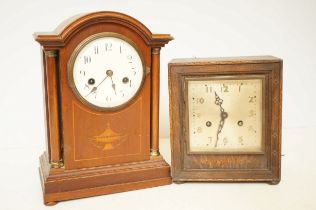 Edwardian mantle clock & 1 other