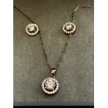 Silver gilt necklace & earring set