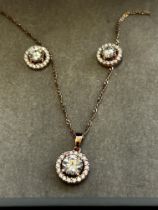 Silver gilt necklace & earring set