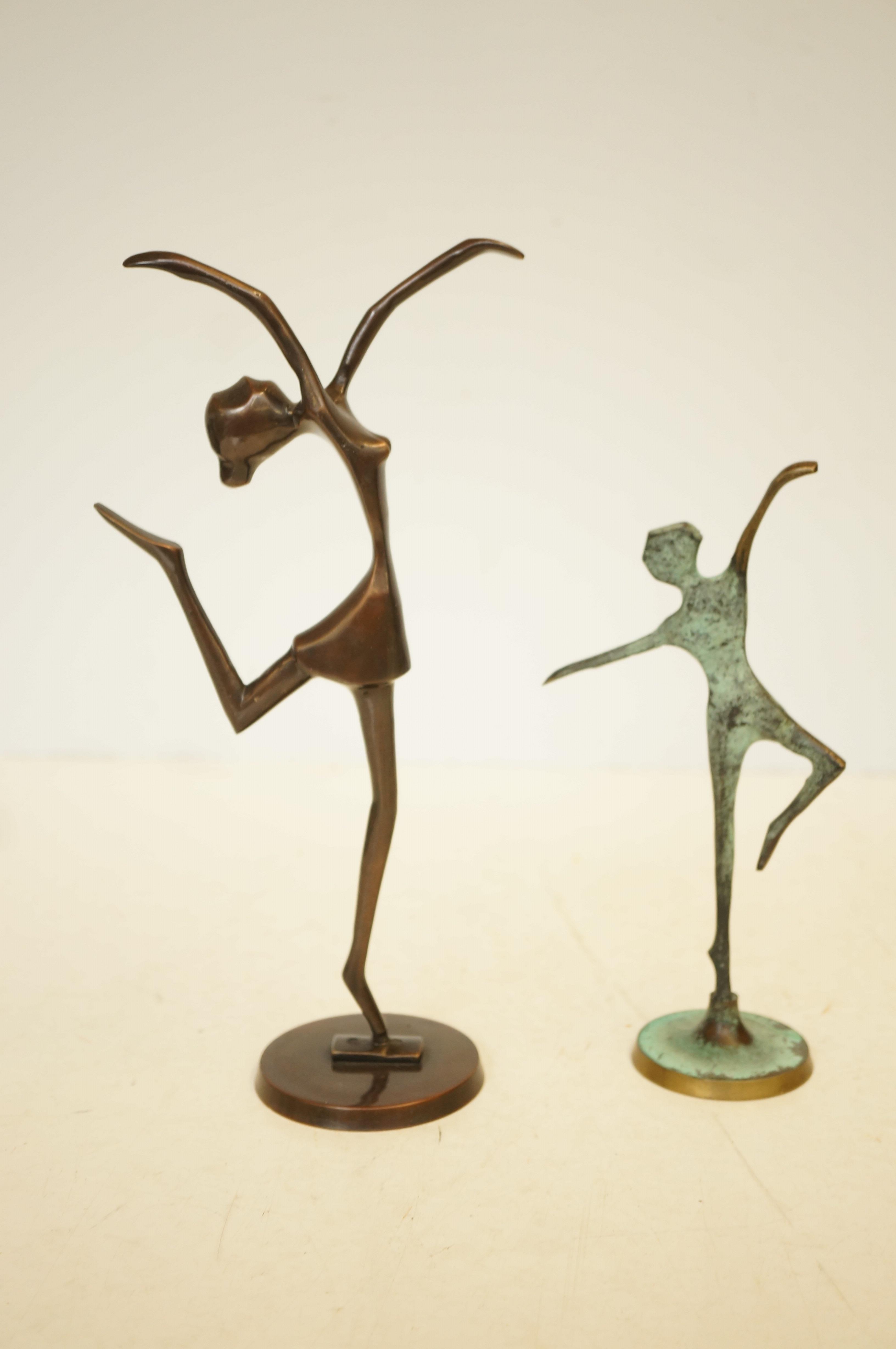2x Bronze dancing figures tallest 30 cm