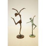 2x Bronze dancing figures tallest 30 cm