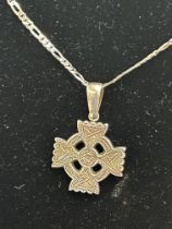 Silver celtic pendant & silver chain - Pendant with victorian kite mark (pre 1884)