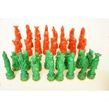 Oriental plaster chess pieces - 32 in total
