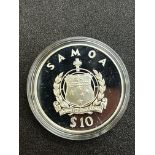 Samoa 10 dollar silver coin 1998 presentation of t